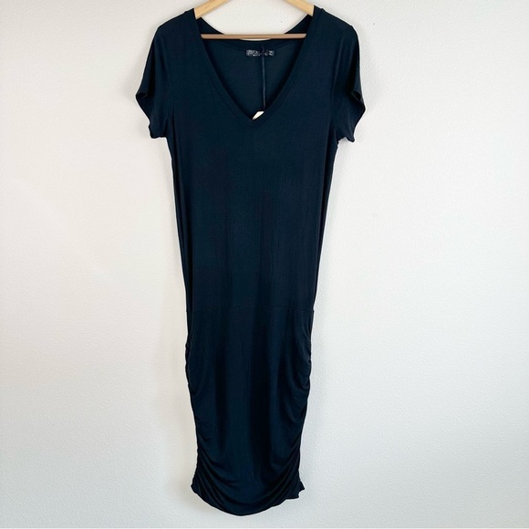 Prana Foundation Dress Black Large NWT New Stretch Jersey Knit Modal Spandex - Picture 4 of 9